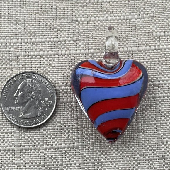 Women Necklace Pendant Heart Shape Red/ Purple Tone Pendant Jewelry - Picture 5 of 8